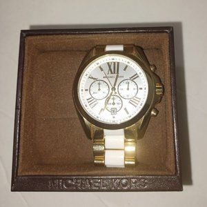 Michael Kors Bradshaw Chronograph White Dial Two-tone Ladies Watch used